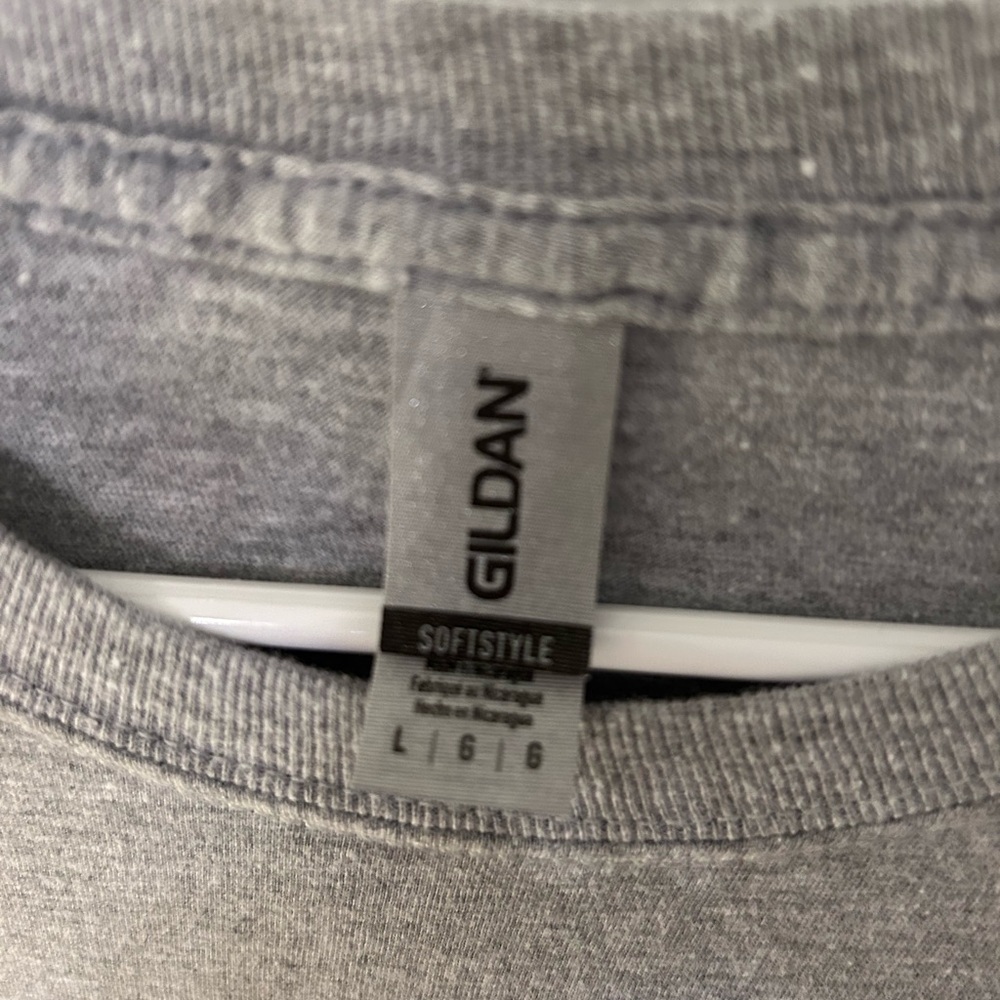 Gray Short Sleeve Tee with Baseball Graphic - Picture 3 of 4